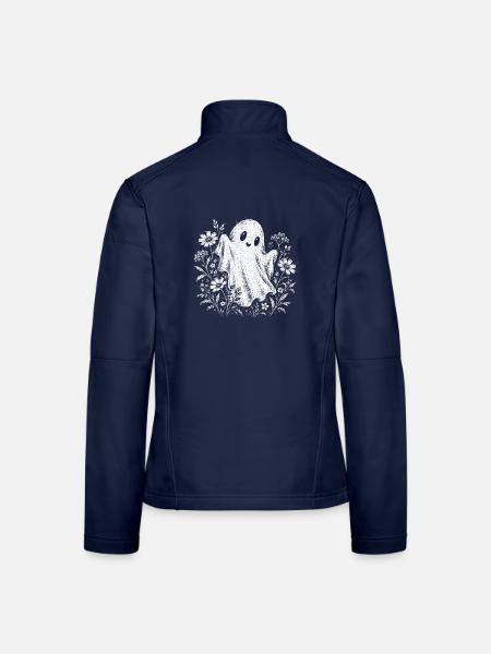 Blumengeist im Blütenkranz - Frauen Softshelljacke - Navy - Hinten
