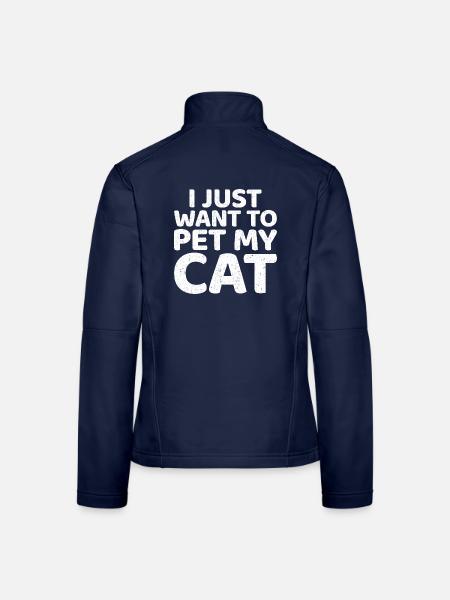 Katzenliebhaber – lustiger Spruch - Frauen Softshelljacke - Navy - Hinten