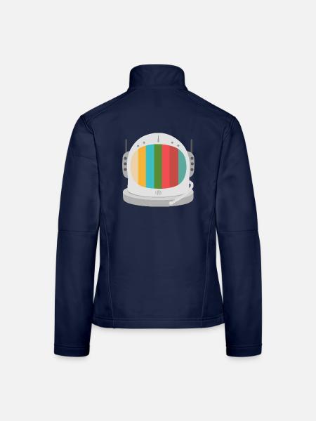 Astronautenhelm mit Fernseher - Frauen Softshelljacke - Navy - Hinten