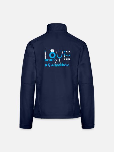Dialyse Krankenschwester - Frauen Softshelljacke - Navy - Hinten