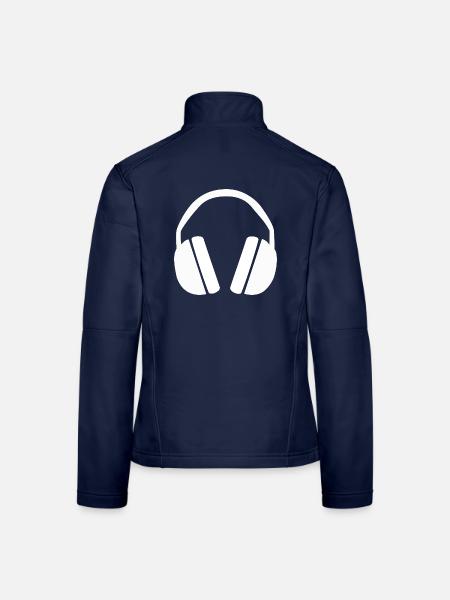 Ich will meine Ruhe Gehörschutz - Frauen Softshelljacke - Navy - Hinten
