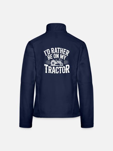 Ich wäre lieber auf meinem Traktor - Frauen Softshelljacke - Navy - Hinten