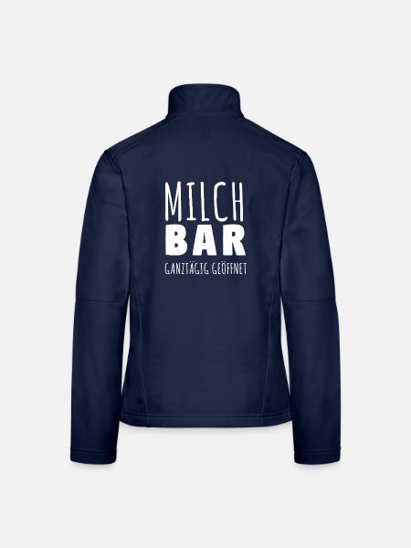 Milchbar Design für Stillende - Frauen Softshelljacke - Navy - Hinten