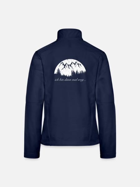 Wandern, ich bin dann mal weg - Frauen Softshelljacke - Navy - Hinten