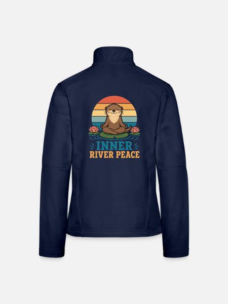  Meditation Yoga "ZEN-PEACE-ENERGY" Pilates - Frauen Softshelljacke - Navy - Hinten