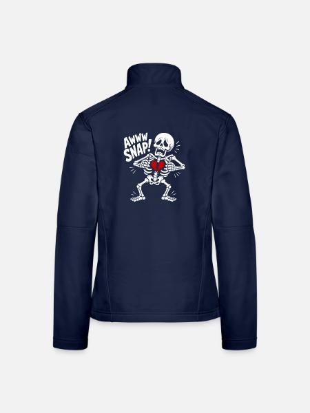 Aw Snap Broken Heart Breakup Divorce AntiValentine - Frauen Softshelljacke - Navy - Hinten