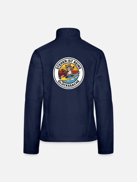 SUP Waschbär Stehen ist Reine Glückssache Geschenk - Frauen Softshelljacke - Navy