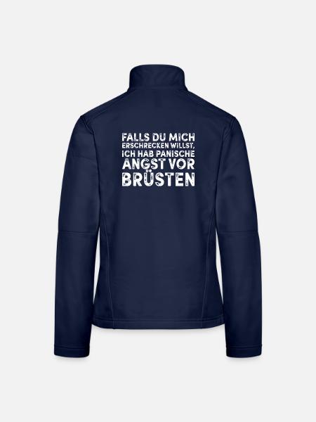Angst vor Brüsten - Frauen Softshelljacke - Navy - Hinten