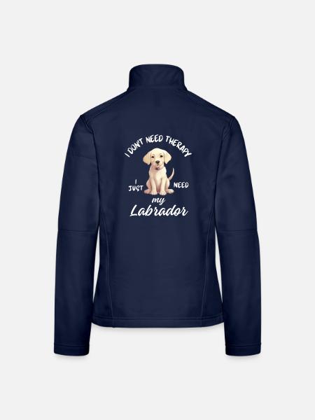 Gelber Labradorwelpe - Frauen Softshelljacke - Navy - Hinten