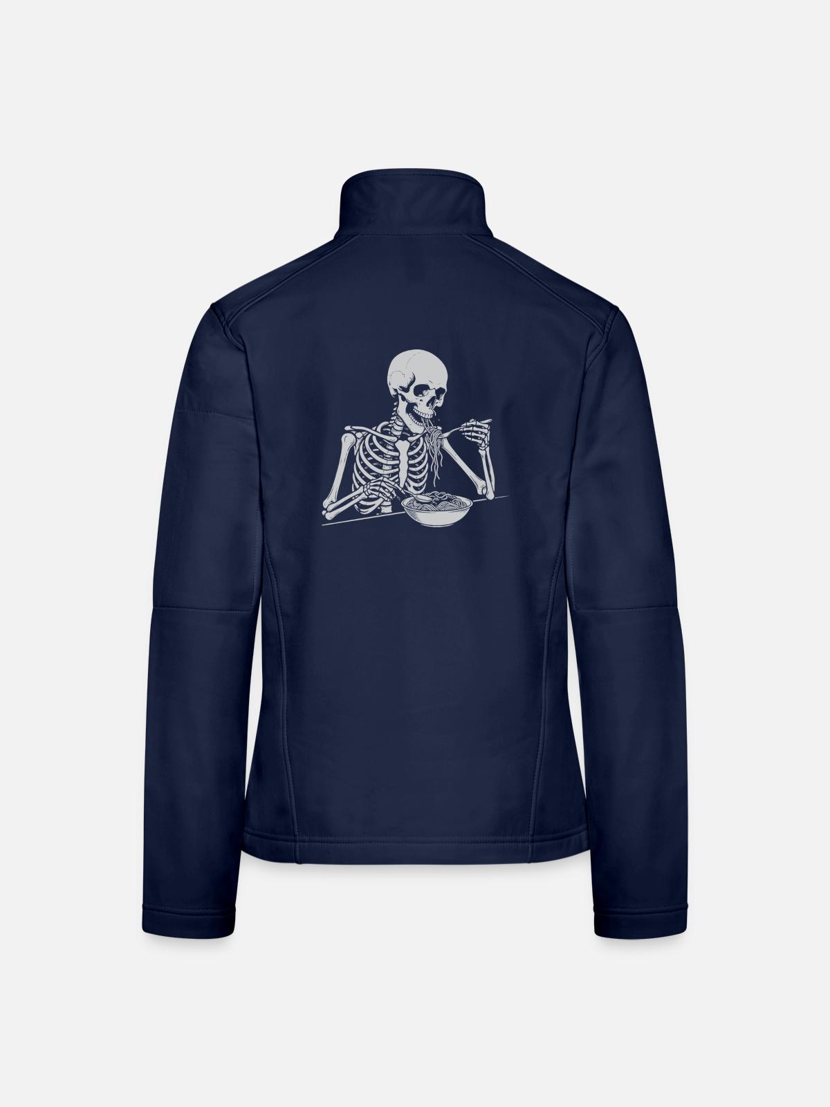 Skelett-Frühstücksschale - Frauen Softshelljacke - Navy - Hinten