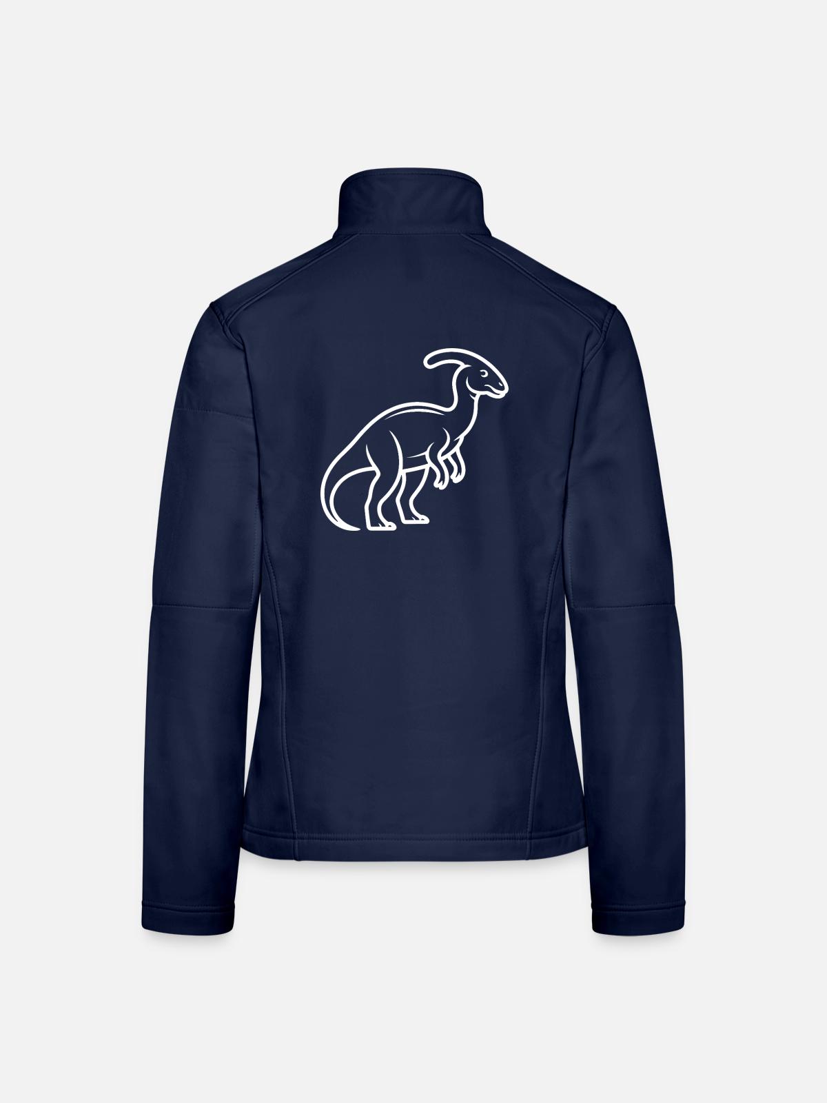 Dino-Linienkunst Silhouette - Frauen Softshelljacke - Navy - Hinten