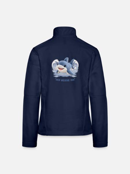 Der weiche Hai - Frauen Softshelljacke - Navy - Hinten