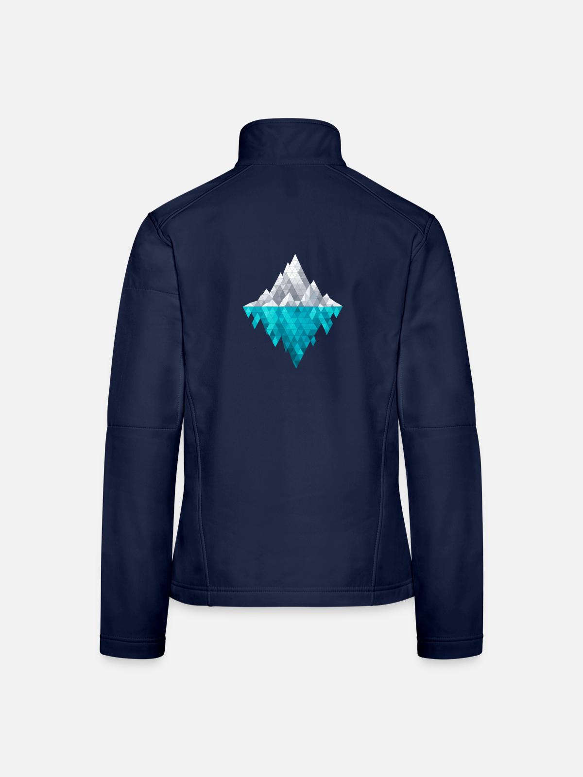 Eisiger Geometrie-Diamant - Frauen Softshelljacke - Navy - Hinten