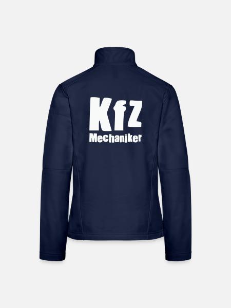 Kfz Mechaniker Emblem - Frauen Softshelljacke - Navy - Hinten