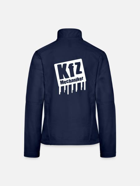 KIZ Mechaniker Logo - Frauen Softshelljacke - Navy - Hinten