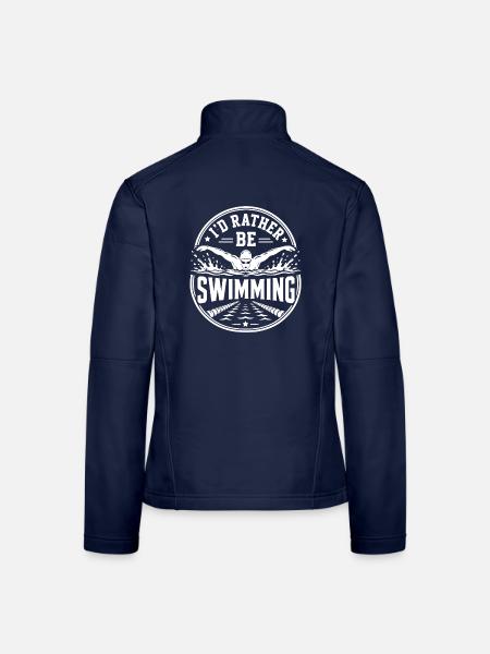 Schwimmer schwimmen Pool-fun Schwimm - Frauen Softshelljacke - Navy - Hinten