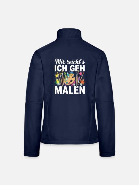 Mir reicht's ich geh malen - Frauen Softshelljacke - Navy - Hinten