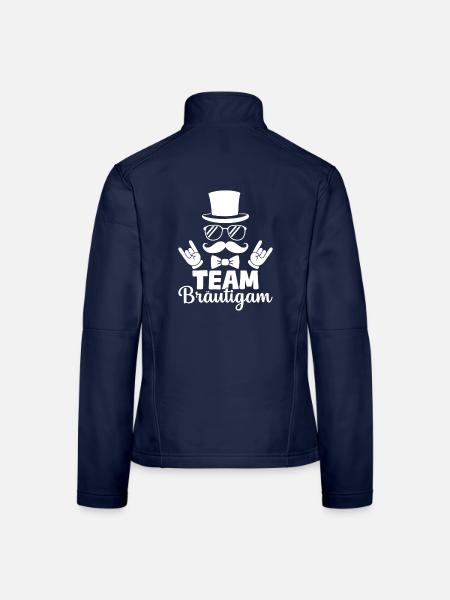 Team Bräutigam JGA Hochzeit Junggesellenabschied - Frauen Softshelljacke - Navy - Hinten