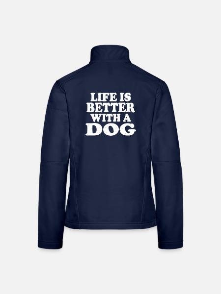 Das Leben ist besser mit einem Hundeliebhaber - Frauen Softshelljacke - Navy - Hinten