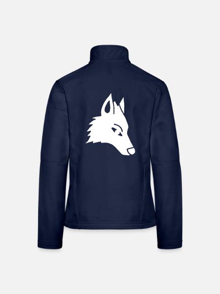 Wolf's Head Manga (weiß) - Frauen Softshelljacke - Navy - Hinten