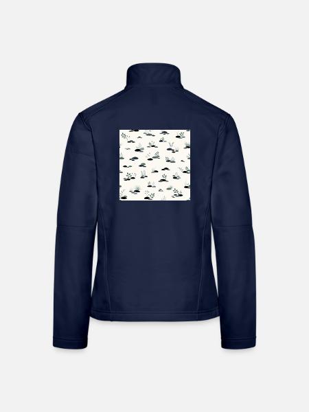 Japanisches Muster, inspiriert vom Iwagumi-Aquascaping - Frauen Softshelljacke - Navy - Hinten