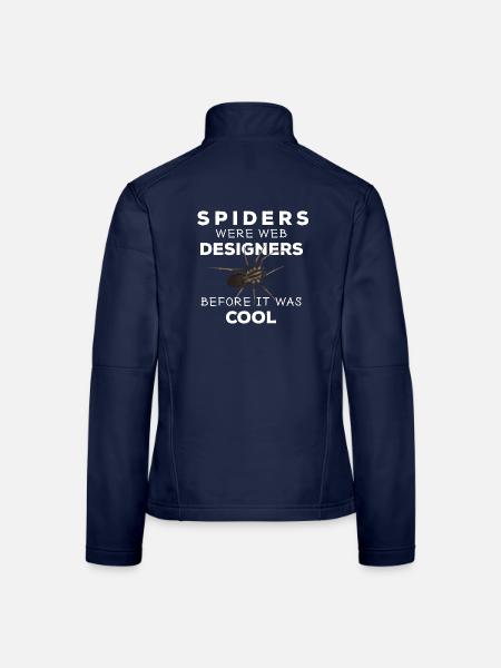 Spiders were web designers - Spinne Nerd Spruch - Frauen Softshelljacke - Navy - Hinten