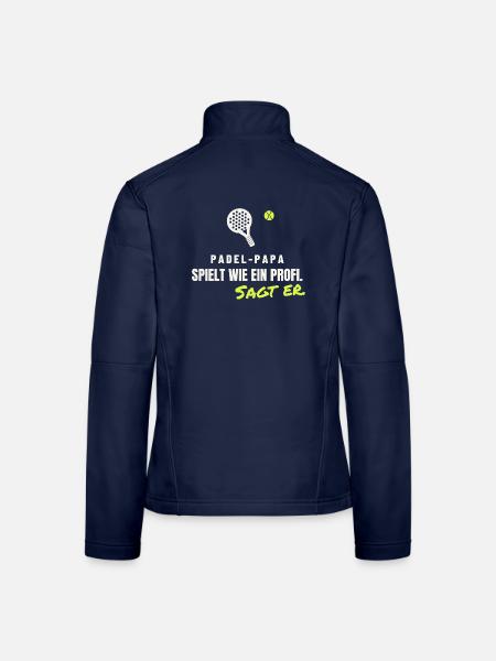 Padel Papa Geschenk: Spielt wie ein Profi - Frauen Softshelljacke - Navy - Hinten