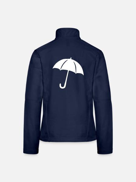 Regenschirm Regen Meteorologe Geschenk  - Frauen Softshelljacke - Navy - Hinten