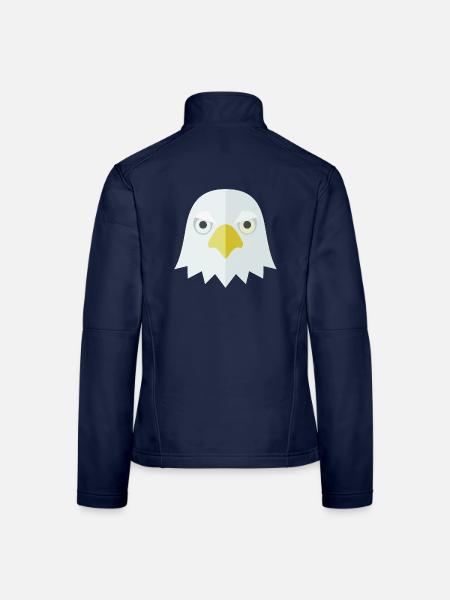 Adler Kopf Shirt minimalistisch Streetwear - Frauen Softshelljacke - Navy - Hinten