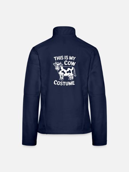  This Is My Cow Costume Halloween Kuh Kostüm - Frauen Softshelljacke - Navy - Hinten