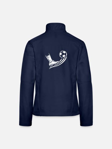 Fußballschuh mit Kometenball - Frauen Softshelljacke - Navy