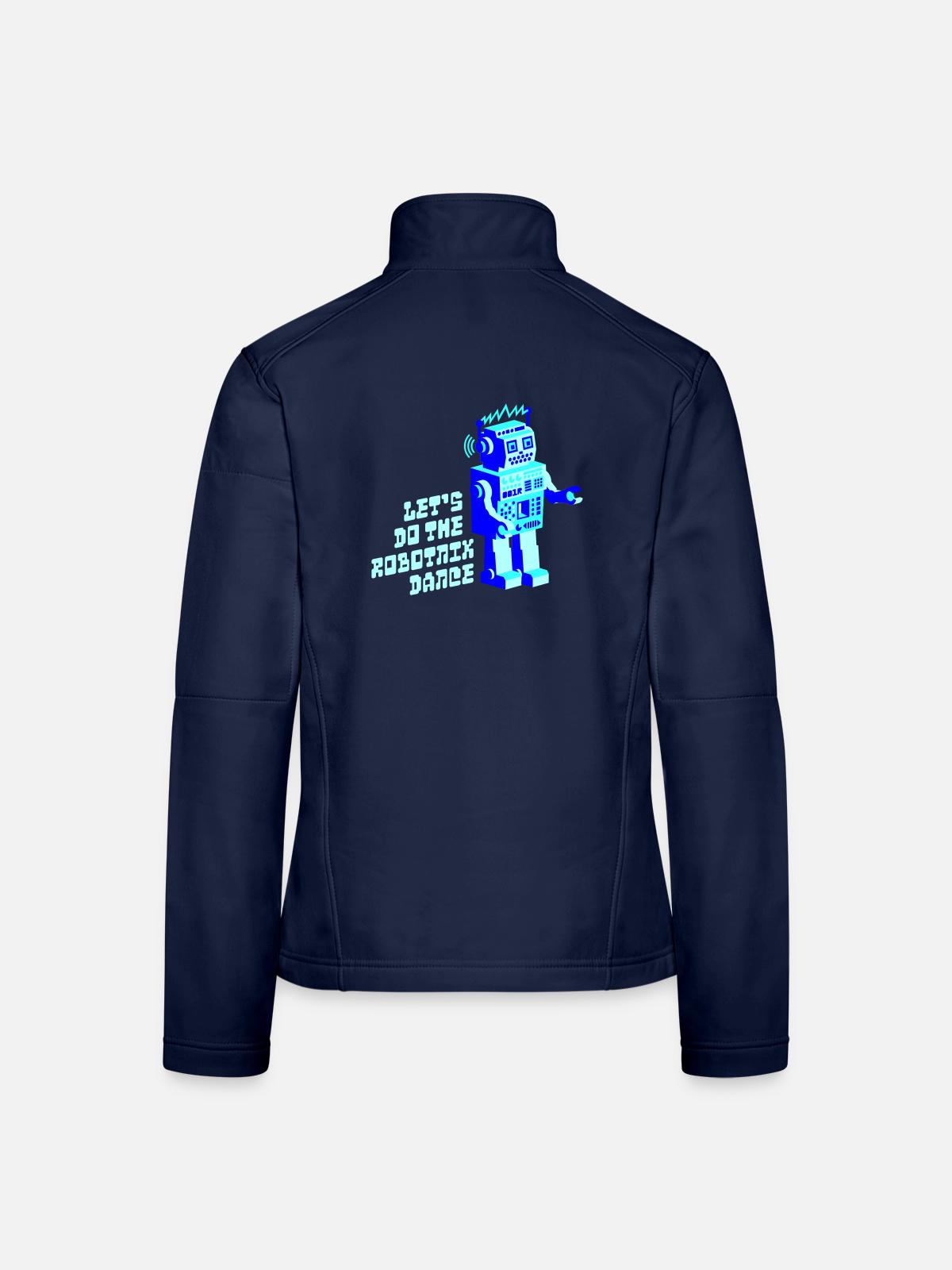 robotnik dance - old school robots - Frauen Softshelljacke - Navy - Hinten