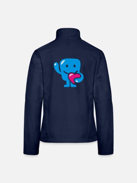monster with heart - monster mit herz - Frauen Softshelljacke - Navy - Hinten