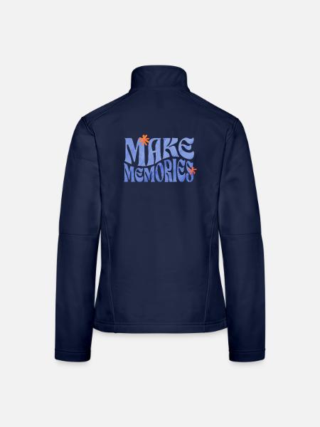 Make Memories Retro Groovy Flower Power - Frauen Softshelljacke - Navy