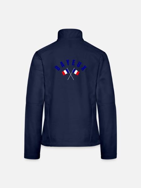 Embleme der französischen Flaggen von Bayeux Crossed - Frauen Softshelljacke - Navy - Hinten