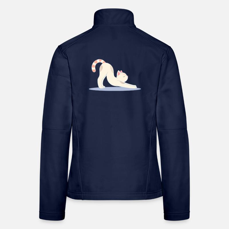 chat mignon dans une pose d’étirement de yoga classique Veste en tissu softshell Femme