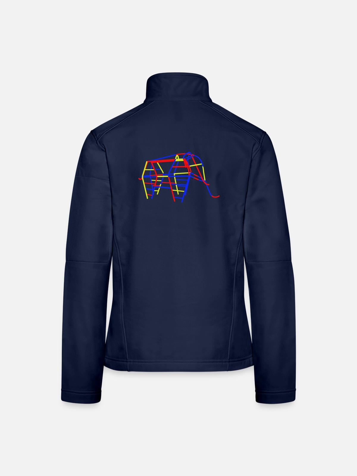 DDR Kletterelefant - Frauen Softshelljacke - Navy - Hinten