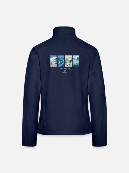 Meerglas – Poliert durch die Reise - Frauen Softshelljacke - Navy
