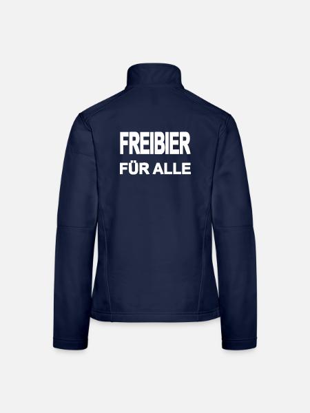 Freibier - Frauen Softshelljacke - Navy - Hinten