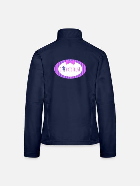 Temperamentvolles Design Lila - Frauen Softshelljacke - Navy - Hinten