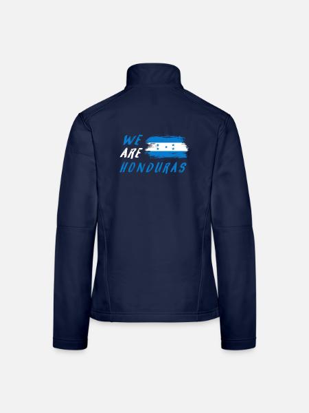 Wir sind Honduras - Frauen Softshelljacke - Navy - Hinten