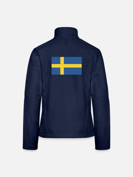 Schweden National Flagge - Frauen Softshelljacke - Navy - Hinten