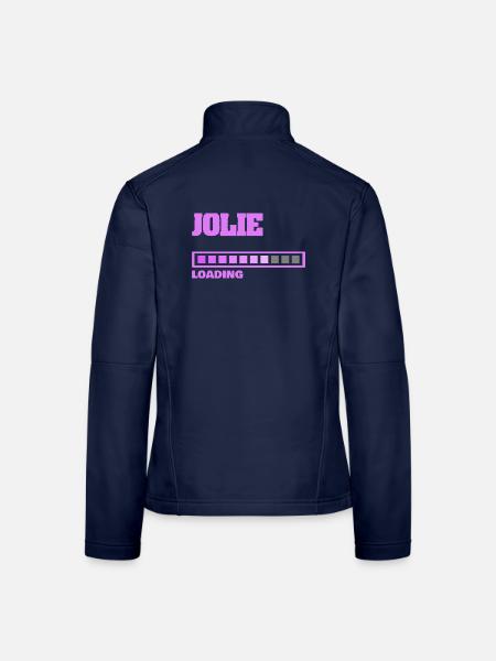 Jolie als Geburt - Frauen Softshelljacke - Navy - Hinten