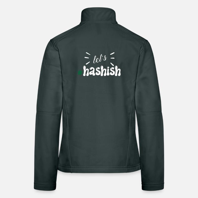Lassen Sie uns das Typografiemuster hashen Frauen Softshelljacke