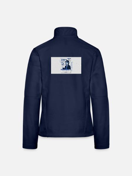 Y2K Cyberpunk Tech-Schnittstelle - Frauen Softshelljacke - Navy - Hinten