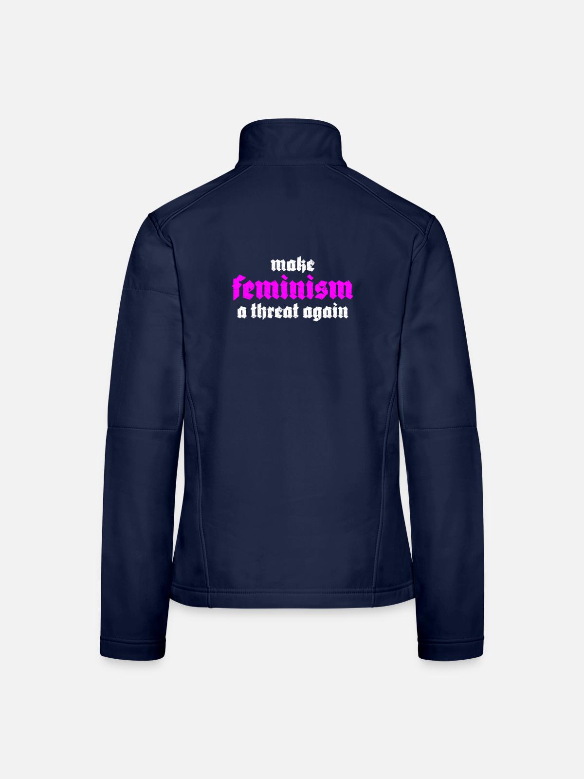 make feminism a threat again - Frauen Softshelljacke - Navy - Hinten