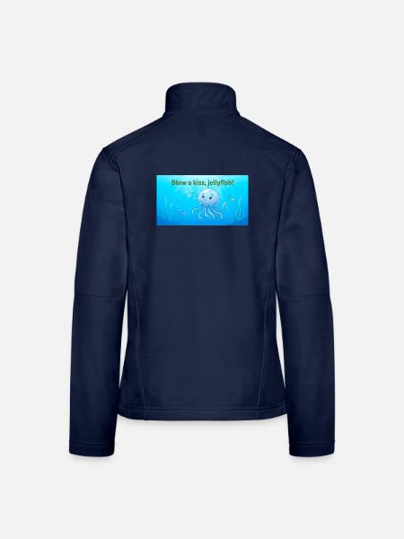 Blas einen Kuss Qualle - Frauen Softshelljacke - Navy - Hinten