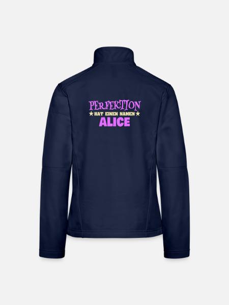 Vorname Alice - Frauen Softshelljacke - Navy - Hinten