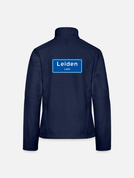 Leiden Ortsschild - Frauen Softshelljacke - Navy - Hinten