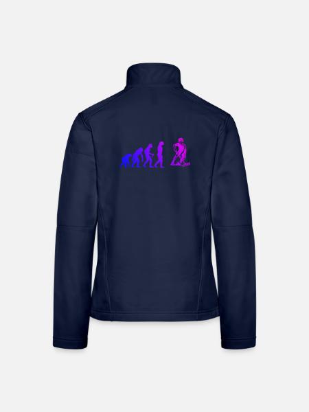 Floorball Illustration für Unihockey - Frauen Softshelljacke - Navy - Hinten